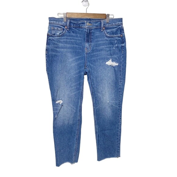 Old Navy Womens Sz 10 Distressed Boyfriend ankle jeans mid rise raw hem - Picture 2 of 15